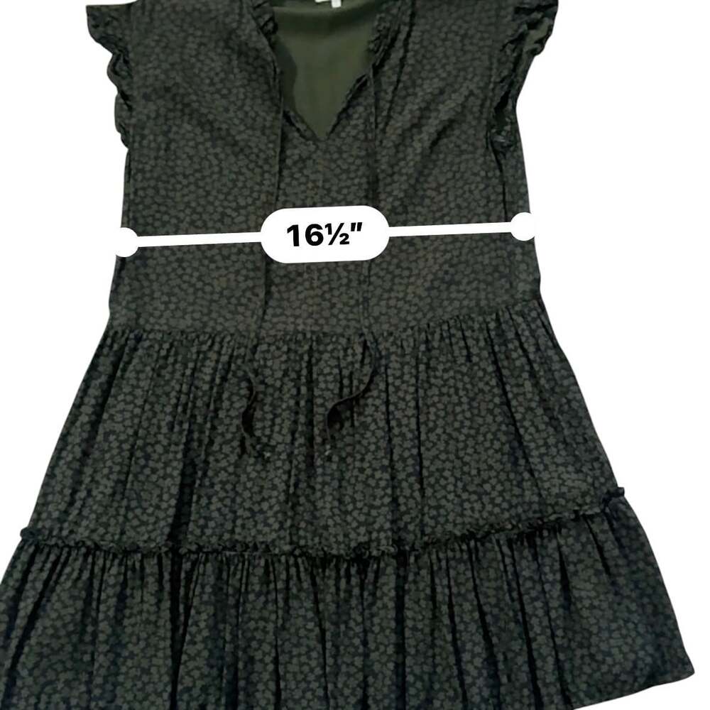 Sundry Olive Ditsy Floral Tiered Ruffle Mini Size S Cottagecore Wedding Guest - Picture 12 of 15